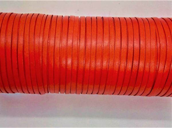 Lederband Meterware Rindsleder orange 3,5mm breit